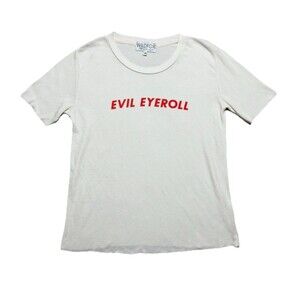 Wildfox Los Angeles Evil Eyeroll Lightweight Thermal T-Shirt Size Small